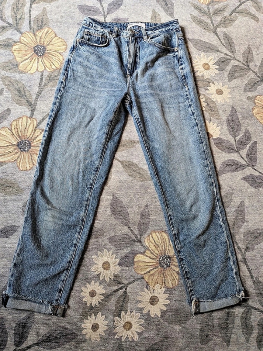 Garage Mom Jeans Straight Leg Jeans Blue Medium